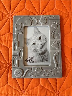 90’s Vintage Cat Kitten Play Art Ceramic Tile Frame